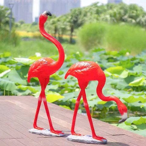Đèn LED Fiberglass Sợi Thủy Tinh Nhựa tạo hình 3D Chim Hồng Hạc Flamingo phát sáng Zalaa dành cho Dự án Vườn Ánh Sáng