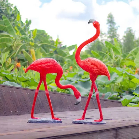 Đèn LED Fiberglass Sợi Thủy Tinh Nhựa tạo hình 3D Chim Hồng Hạc Flamingo phát sáng Zalaa dành cho Dự án Vườn Ánh Sáng