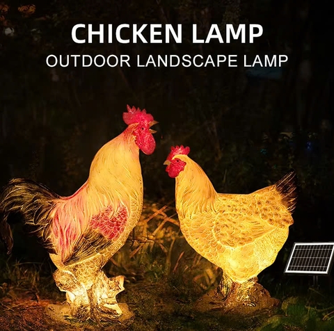 Đèn LED Fiberglass Sợi Thủy Tinh Nhựa tạo hình 3D Con Gà Rooster-hen phát sáng Zalaa dành cho Dự án Vườn Ánh Sáng