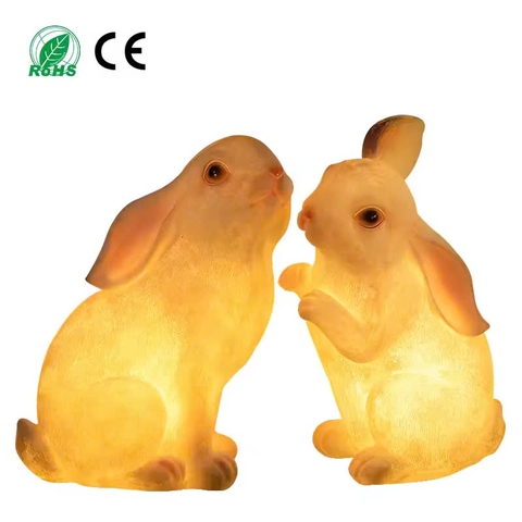 Đèn LED Fiberglass Sợi Thủy Tinh Nhựa tạo hình 3D Con Thỏ Rabbit phát sáng Zalaa dành cho Dự án Vườn Ánh Sáng