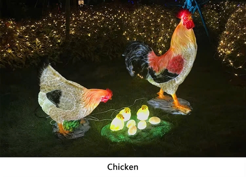 Đèn LED Fiberglass Sợi Thủy Tinh Nhựa họa tiết 3D Đàn Chim Hồng Hạc Flamingos phát sáng Zalaa dành cho Dự án Vườn Ánh Sáng