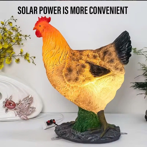 Đèn LED Fiberglass Sợi Thủy Tinh Nhựa tạo hình 3D Con Gà Rooster-hen phát sáng Zalaa dành cho Dự án Vườn Ánh Sáng