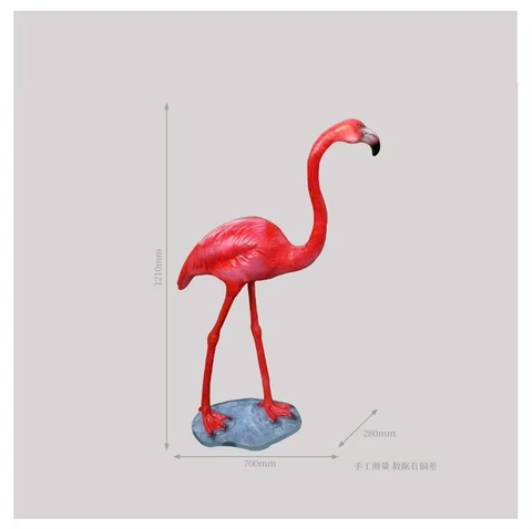 Đèn LED Fiberglass Sợi Thủy Tinh Nhựa tạo hình 3D Chim Hồng Hạc Flamingo phát sáng Zalaa dành cho Dự án Vườn Ánh Sáng