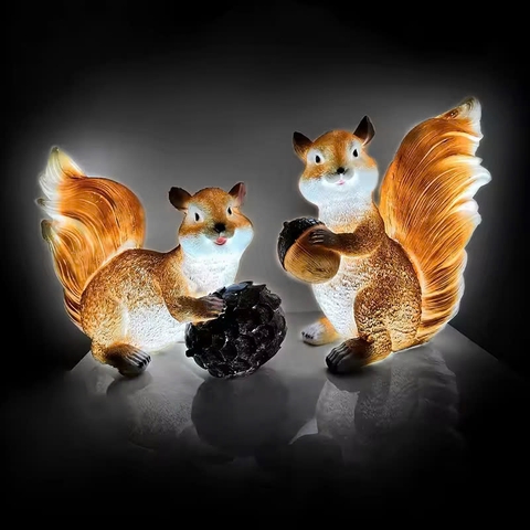 Đèn LED Fiberglass Sợi Thủy Tinh Nhựa tạo hình 3D Con Sóc Squirrel phát sáng Zalaa dành cho Dự án Vườn Ánh Sáng