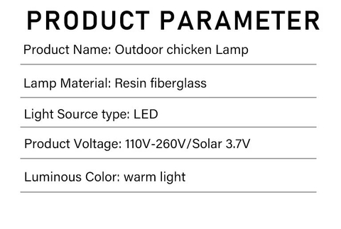Đèn LED Fiberglass Sợi Thủy Tinh Nhựa tạo hình 3D Con Gà Rooster-hen phát sáng Zalaa dành cho Dự án Vườn Ánh Sáng