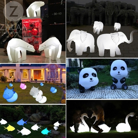 Đèn LED Fiberglass Sợi Thủy Tinh Nhựa tạo hình 3D Con Gấu phát sáng Zalaa dành cho Dự án Vườn Ánh Sáng