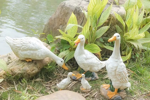 Đèn LED Fiberglass Sợi Thủy Tinh Nhựa tạo hình 3D Đàn Vịt Duck phát sáng Zalaa dành cho Dự án Vườn Ánh Sáng