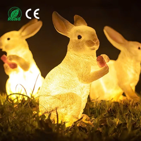 Đèn LED Fiberglass Sợi Thủy Tinh Nhựa tạo hình 3D Con Thỏ Rabbit phát sáng Zalaa dành cho Dự án Vườn Ánh Sáng
