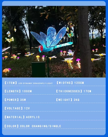 Đèn LED Hình Chuồn Chuồn Năng Động Mới Trang Trí Sân Vườn ZALAA với 3 Size Đổi Màu