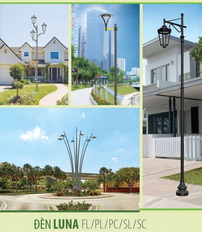 Đầu Đèn Đường LED LUNA - Chiếu Sáng Đường Phố /Trang Trí Công Viên /Cảnh Quan Sân Vườn cho cột từ 3-10m