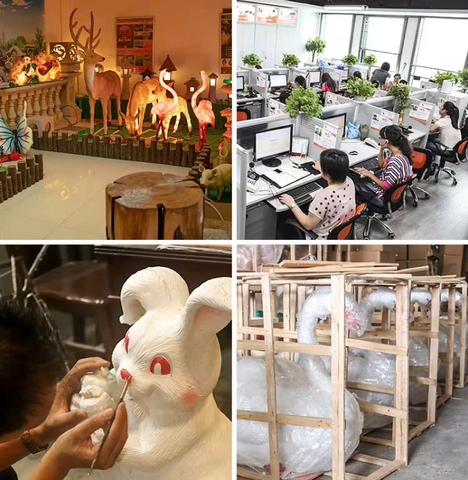 Đèn LED Motif Mô Phỏng 3D Đàn Hươu Deer phát sáng từ Sợi thủy tinh và nhựa Zalaa dành cho Dự án Vườn Ánh Sáng