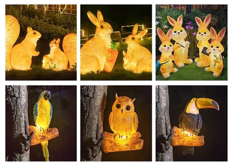 Đèn LED Motif Mô Phỏng 3D Đàn Hươu Deer phát sáng từ Sợi thủy tinh và nhựa Zalaa dành cho Dự án Vườn Ánh Sáng