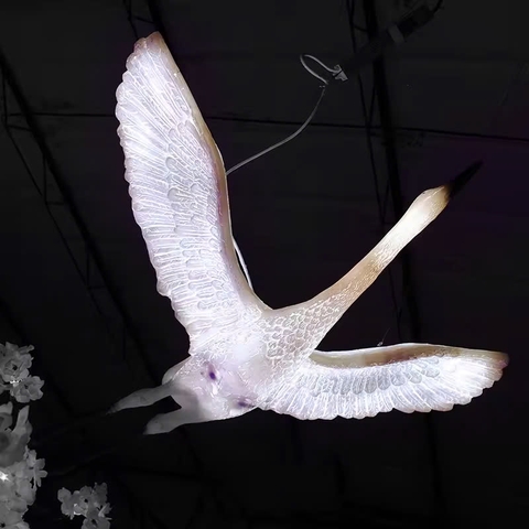 Đèn LED Tạo Hình Điêu Khắc 3D Chim Thiên Nga phát sáng Zalaa dành cho Dự án Vườn Ánh Sáng