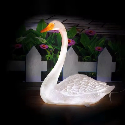 Đèn LED Tạo Hình Điêu Khắc 3D Chim Thiên Nga phát sáng Zalaa dành cho Dự án Vườn Ánh Sáng