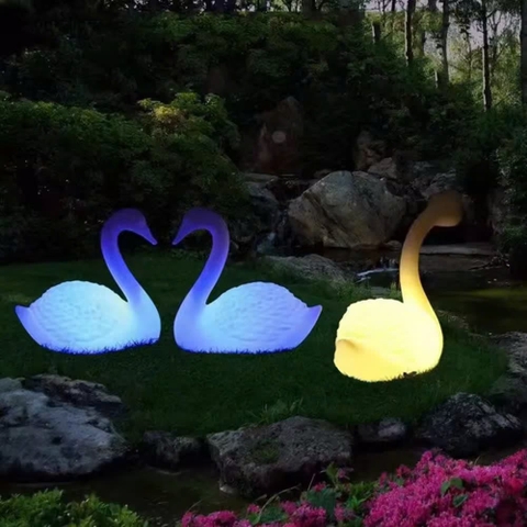 Đèn LED Trang Trí Cảnh Quan hình Con Hạc và Thiên Nga Phát sáng Zalaa cho các Dự án Vườn Ánh Sáng mới