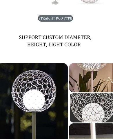 Đèn LED Trang Trí Cảnh Quan kiểu Bông Hoa Sắt rỗng bóng tròn đôi ZALAA ZSV-FlowerIron D40-D100cm, H60-180CM | Báo Giá