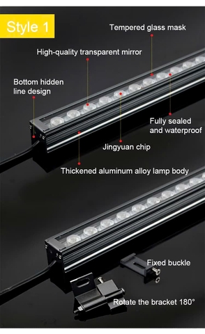 Đèn LED Tuyến Tính chiếu sáng mặt tiền Tòa Nhà Building Cao Tầng có lập trình DMX512 Rgb hiệu ứng thay đổi màu sắc theo tùy chỉnh