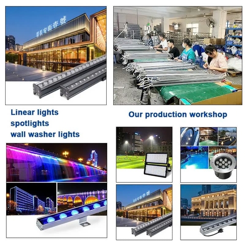 Đèn LED Tuyến Tính chiếu sáng mặt tiền Tòa Nhà Building Cao Tầng có lập trình DMX512 Rgb hiệu ứng thay đổi màu sắc theo tùy chỉnh