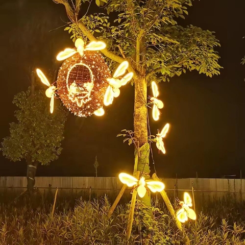 Đèn LED ZALAA Mô Phỏng Hình Tổ Ong Vàng Cho Dự Án Chiếu Sáng Cảnh Quan Sân Vườn