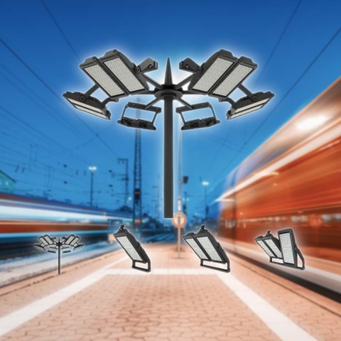 Đèn Pha LED Zalaa cho Trụ Cột Giàn Nâng Hạ Chiếu Sáng Khu Trung Tâm Bến bãi Ga Tàu Đường Sắt Việt Nam ZFL-Railway 280w, 560W, 840w