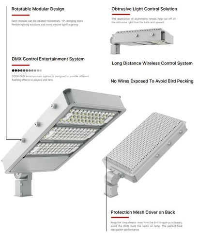 Đèn Sân Thể Thao điều khiển thông minh không dây ZSG-JRS 150W đến 450W | Zalaa/Soga Smart Lighting
