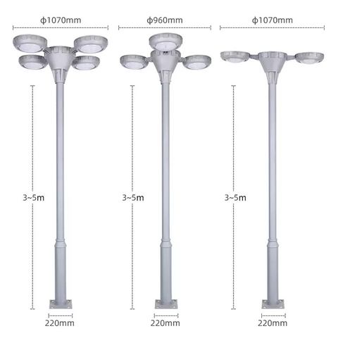 Đèn Sân Vườn Ngoại Thất Năng Lượng Mặt Trời ZG-TYD2005-2 21W ZALAA Cho cột cao 3-5m