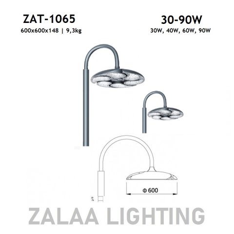 Đầu Cột Đèn Chiếu Sáng Công Viên, Khu Đô Thị Mới ZAT-1065 30-90W H3-6M ZALAA