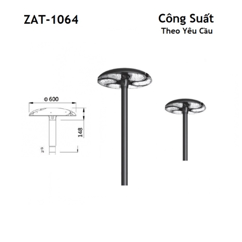 Đầu Cột Đèn Chiếu Sáng Công Viên, Khu Đô Thị Mới ZAT-1064 30-90W H3-6M ZALAA
