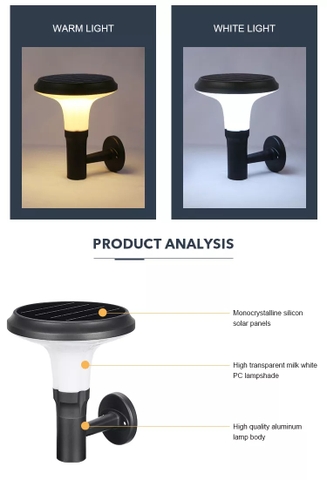 Đèn Treo Tường Ngoài Trời Năng Lượng Mặt Trời ZG-BD1004 Hình Nấm ZALAA Garden Lights