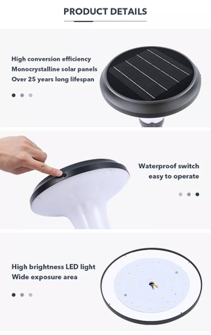 Đèn Treo Tường Ngoài Trời Năng Lượng Mặt Trời ZG-BD1004 Hình Nấm ZALAA Garden Lights