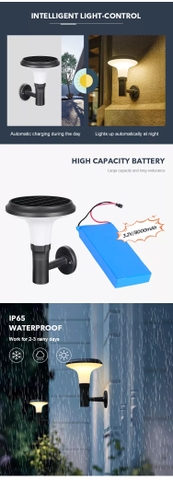 Đèn Treo Tường Ngoài Trời Năng Lượng Mặt Trời ZG-BD1004 Hình Nấm ZALAA Garden Lights