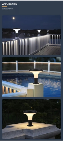 Đèn Trụ Cổng Sân Vườn Năng Lượng Mặt Trời Trang Trí Cột Tường Rào Ngoài Trời Zalaa ZG-ZTD1004