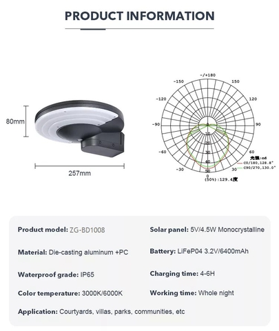 Đèn Gắn Tường Năng Lượng Mặt Trời Hình Đĩa Bay UFO Hiện Đại ZG-BD1008 ZALAA