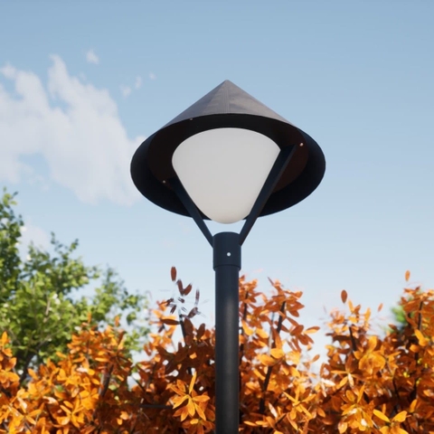 Cột Đèn LED Trang Trí Cảnh Quan có mũ kiểu dáng Hình Chiếc Nón Lá Việt Nam Mã SP ZCV-Nonlaled