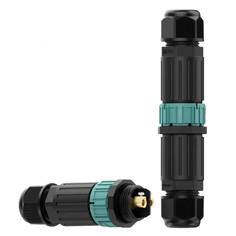 Đầu Nối Điện Chữ 2 Đầu Âm/Dương EW-M28MF Chống nước, Ngoài trời IP68 - Linh kiện đèn led Zalaa