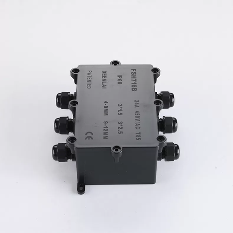 Hộp Nối Điện Deenlai FSH716-B - Chia nhiều cổng từ 2 đến 10 ngả, Chống nước, Ngoài trời IP68 - Linh kiện đèn led Zalaa