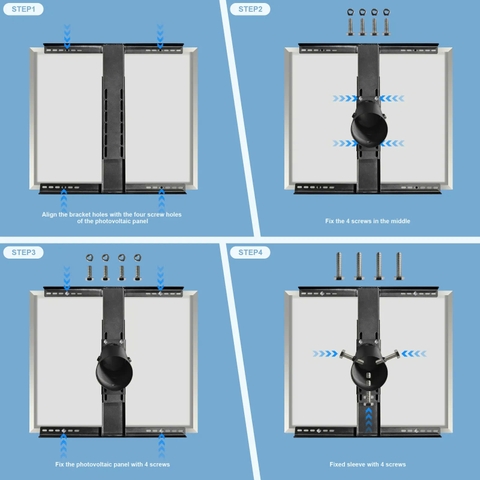 Giá Đỡ Tấm Pin Mặt Trời 76mm Có Thể Điều Chỉnh/Adjustable 76mm Solar Panel Mount Bracket | ZALAA OEM Theo Yêu Cầu