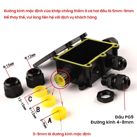 Hộp Chống Thấm Nước 2 Đầu Deenlai FSH711-2 Ngoài Trời IP68 - Linh kiện đèn led Zalaa