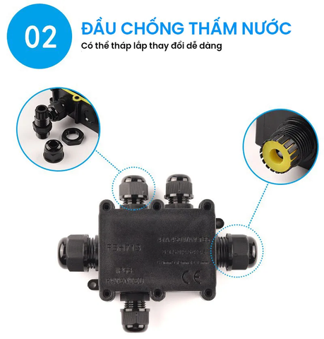 Hộp Chống Thấm Nước 2 Đầu Deenlai FSH711-2 Ngoài Trời IP68 - Linh kiện đèn led Zalaa