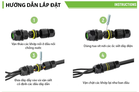 Đầu Nối Điện Cút Điện 2 Đầu E-Weichat M20-3P Chia 2 3 4 PIN Chống nước, Ngoài trời IP68 - Linh kiện đèn led Zalaa