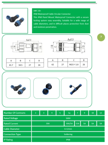 Đầu nối dây điện Đèn LED cho dự án chiếu sáng ngoài trời, IP68 chống nước (Waterproof connector) - Linh Kiện đèn led Zalaa