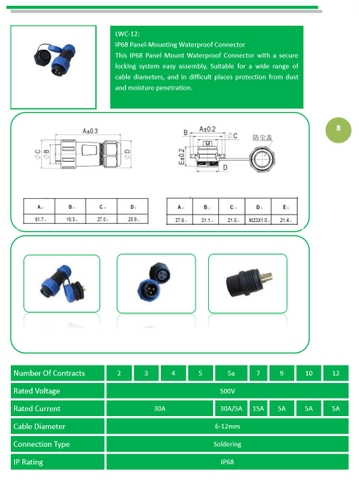 Đầu nối dây điện Đèn LED cho dự án chiếu sáng ngoài trời, IP68 chống nước (Waterproof connector) - Linh Kiện đèn led Zalaa