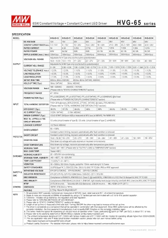 Nguồn Meanwell HVG-65 | LED Driver sử dụng cho Đèn LED ngoài trời từ 60W đến 65W