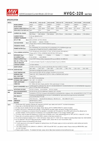 Nguồn Meanwell HVGC-320 | LED Driver sử dụng cho Đèn LED ngoài trời từ 320W