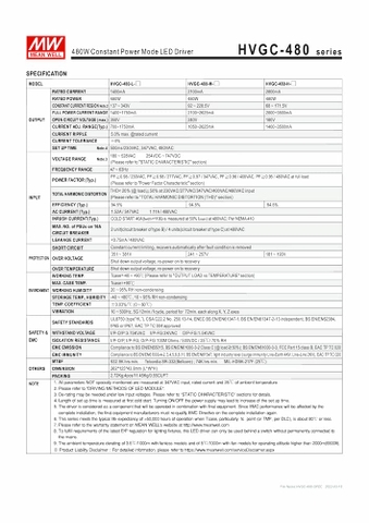 Nguồn Meanwell HVGC-480 | LED Driver sử dụng cho Đèn LED ngoài trời từ 480W