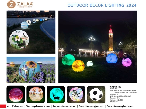 Đèn LED Trang trí Sân vườn hình Ông Trăng tròn Zalaa cho các Dự án chiếu sáng mới