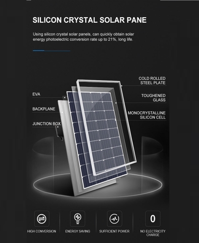 Cột Đèn Tấm Pin Năng Lượng Mặt Trời Thẳng Đứng Vertical Solar Light ZSR-05 30W H4,4M+2M