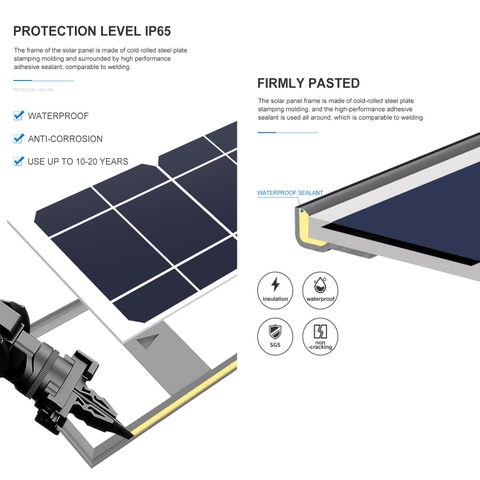 Cột Đèn Tấm Pin Năng Lượng Mặt Trời Thẳng Đứng Vertical Solar Light ZSR-05 30W H4,4M+2M
