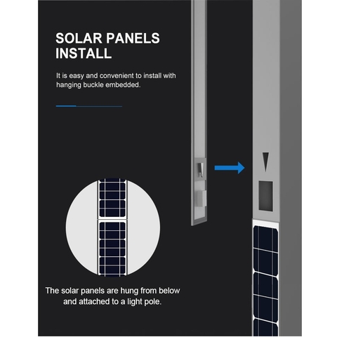 Cột Đèn Tấm Pin Năng Lượng Mặt Trời Thẳng Đứng Vertical Solar Light ZSR-05 30W H4,4M+2M