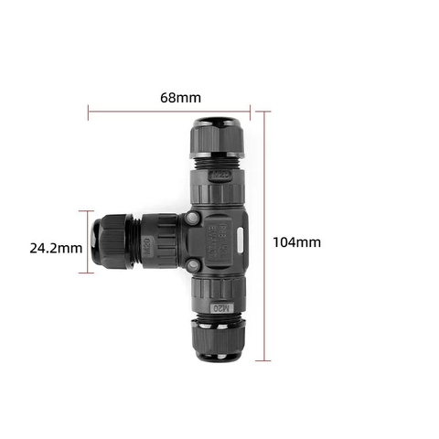 Đầu Nối Điện Chữ T Chia 3 Cổng M20T-3P Chống nước, Ngoài trời IP68 - Linh kiện đèn led Zalaa